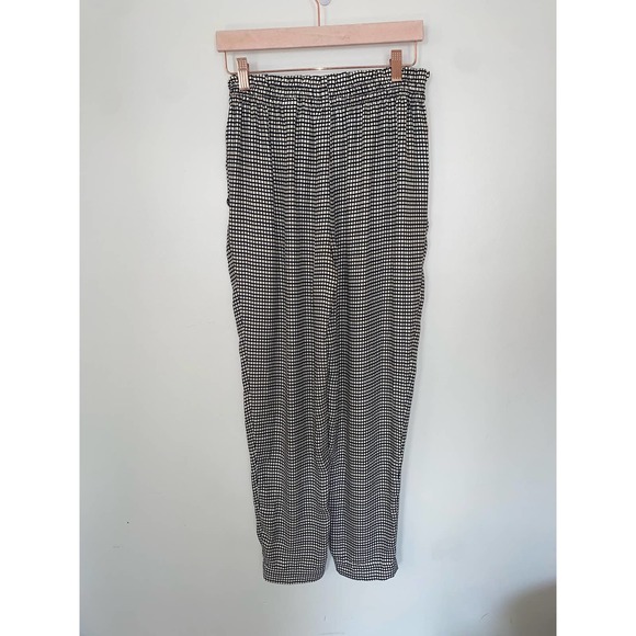Zara pullover drawstring dressy palazzo pants small black & white wide leg 0054 - Picture 11 of 12